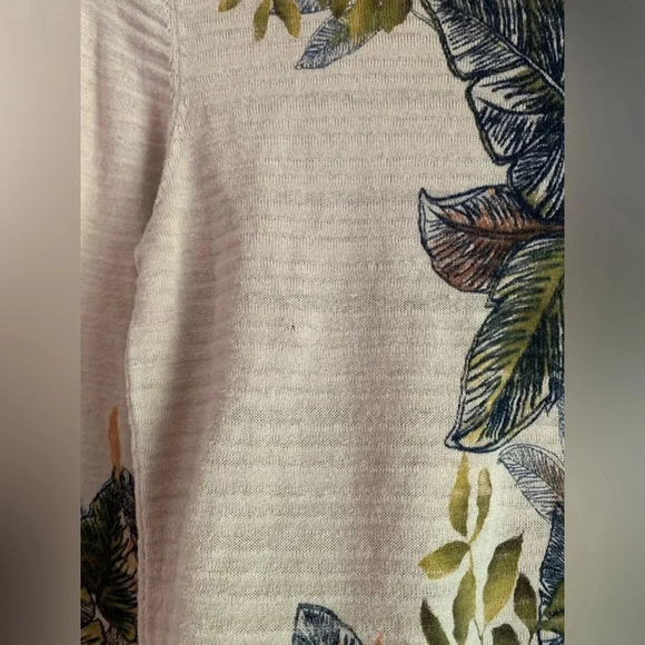 Vintage 90s Y2K Alfred Dunner Beaded Top PS Floral Cottagecore Ramie Cotton - Picture 7 of 14